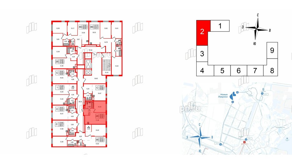 Квартира в ЖК Новые Лаврики, 1 комнатная, 35.35 м², 12 этаж