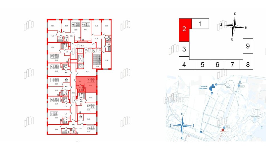 Квартира в ЖК Новые Лаврики, студия, 25.8 м², 2 этаж