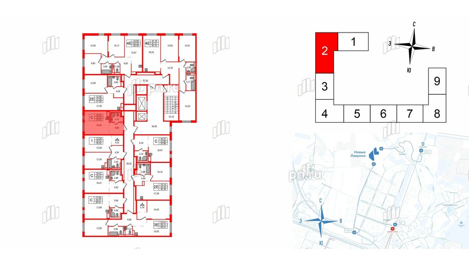 Квартира в ЖК Новые Лаврики, студия, 24.52 м², 2 этаж