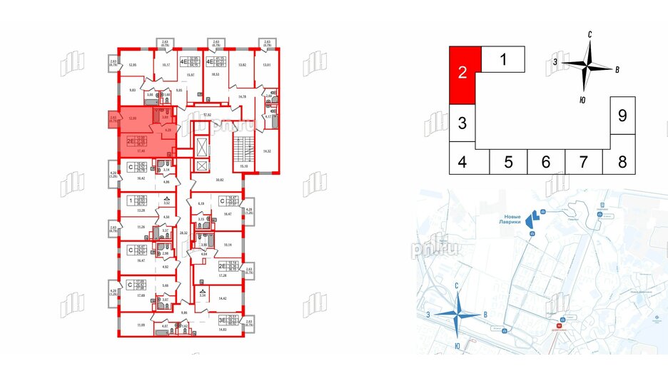 Квартира в ЖК Новые Лаврики, 1 комнатная, 38.37 м², 3 этаж