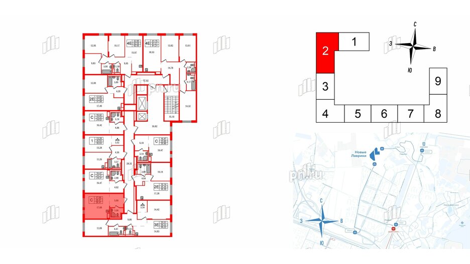 Квартира в ЖК Новые Лаврики, студия, 26.41 м², 6 этаж