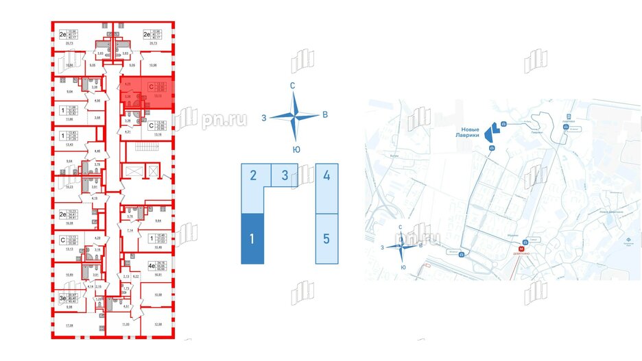 Квартира в ЖК Новые Лаврики, студия, 20.8 м², 12 этаж