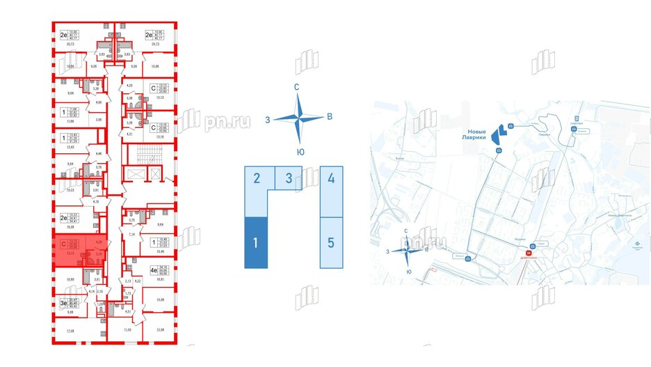 Квартира в ЖК Новые Лаврики, студия, 20.58 м², 3 этаж