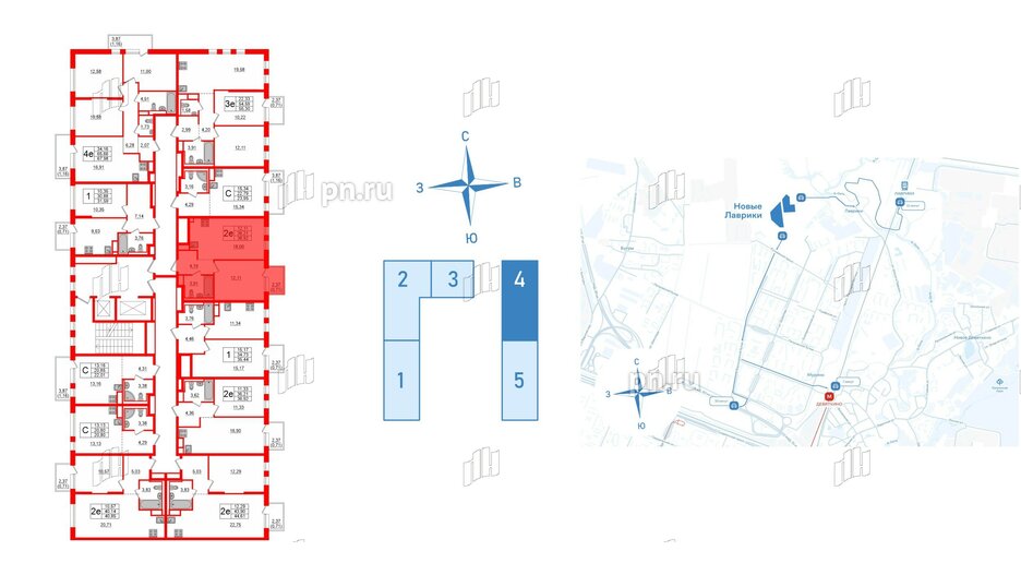 Квартира в ЖК Новые Лаврики, 1 комнатная, 38.92 м², 11 этаж