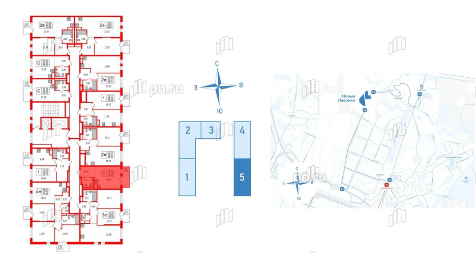 Квартира в ЖК Новые Лаврики, студия, 23.95 м², 7 этаж