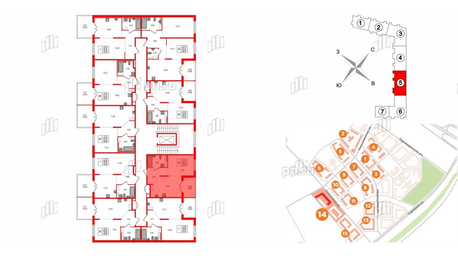 Квартира в ЖК Образцовый квартал, 1 комнатная, 35.57 м², 4 этаж