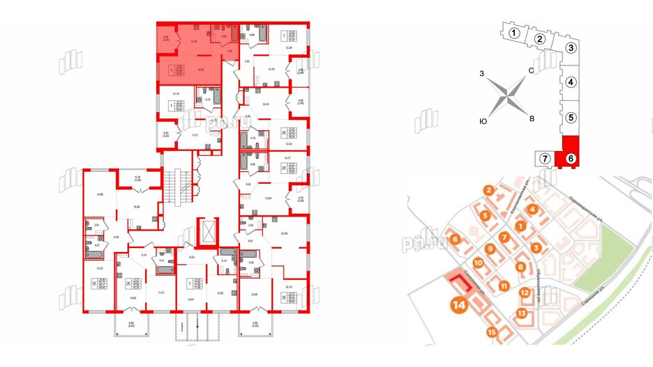 Квартира в ЖК Образцовый квартал, 1 комнатная, 37.63 м², 2 этаж