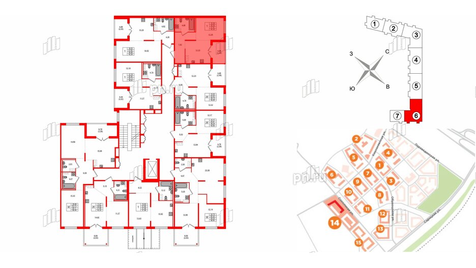 Квартира в ЖК Образцовый квартал, 1 комнатная, 35.39 м², 2 этаж