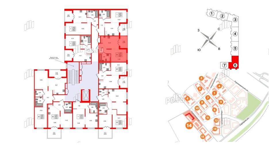 Квартира в ЖК Образцовый квартал, 1 комнатная, 34.11 м², 4 этаж