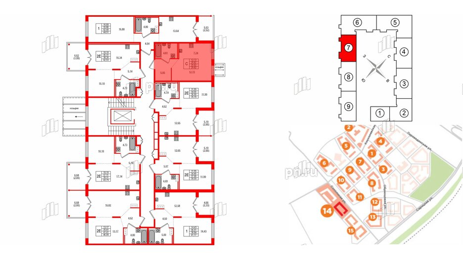 Квартира в ЖК Образцовый квартал, студия, 29.82 м², 2 этаж