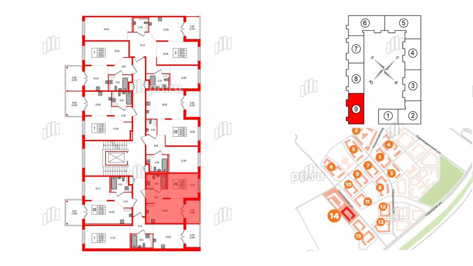 Квартира в ЖК Образцовый квартал, 1 комнатная, 35.93 м², 3 этаж