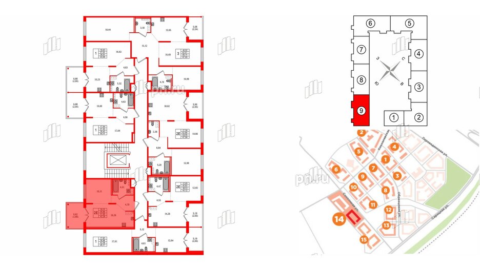 Квартира в ЖК Образцовый квартал, 1 комнатная, 35.66 м², 3 этаж