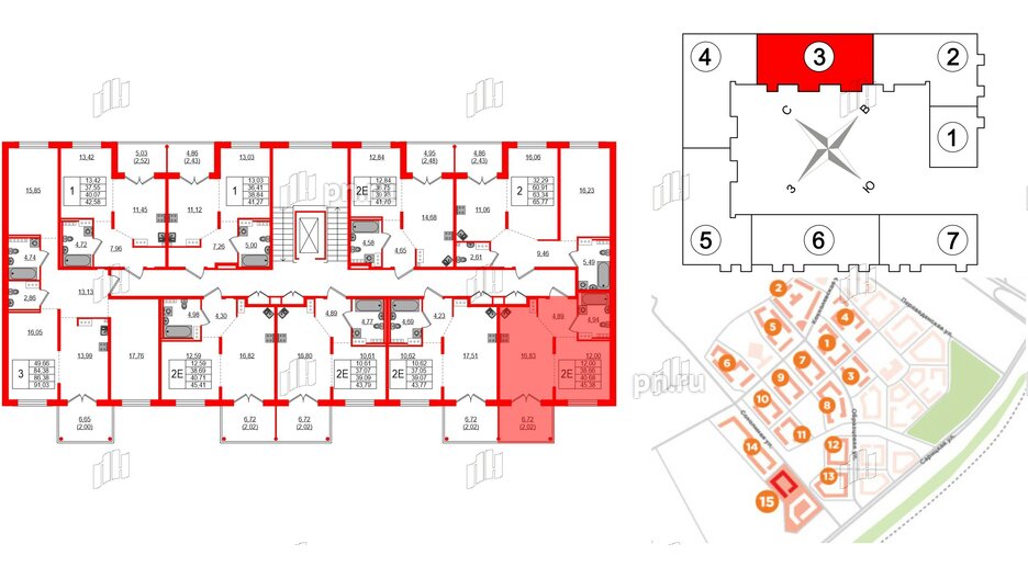 Квартира в ЖК Образцовый квартал, 1 комнатная, 38.66 м², 2 этаж