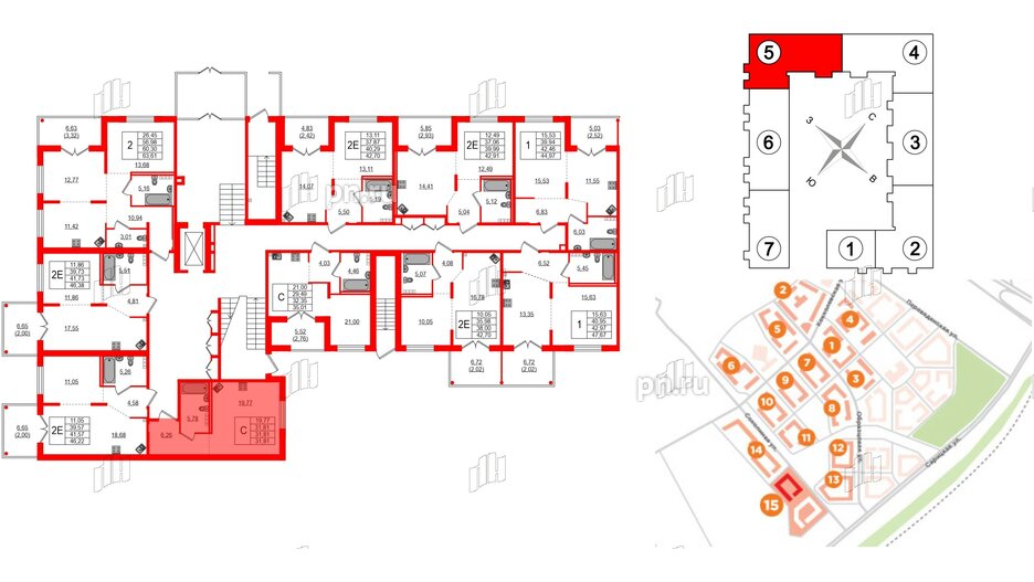 Квартира в ЖК Образцовый квартал, студия, 31.81 м², 1 этаж