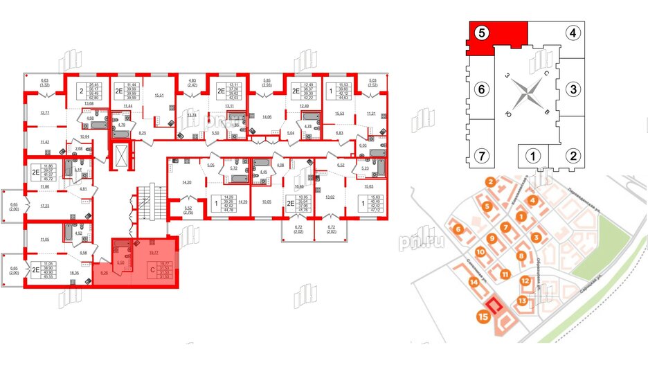 Квартира в ЖК Образцовый квартал, студия, 31.53 м², 2 этаж