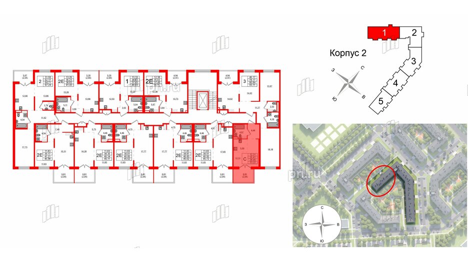 Квартира в ЖК Образцовый квартал, студия, 26.41 м², 2 этаж