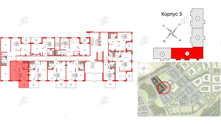 Квартира в ЖК Образцовый квартал, 1 комнатная, 38.22 м², 1 этаж