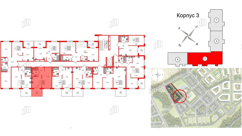 Квартира в ЖК Образцовый квартал, 1 комнатная, 37.55 м², 2 этаж