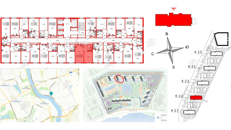 Квартира в ЖК Октябрьская Набережная ЖК, 1 комнатная, 33.1 м², 24 этаж