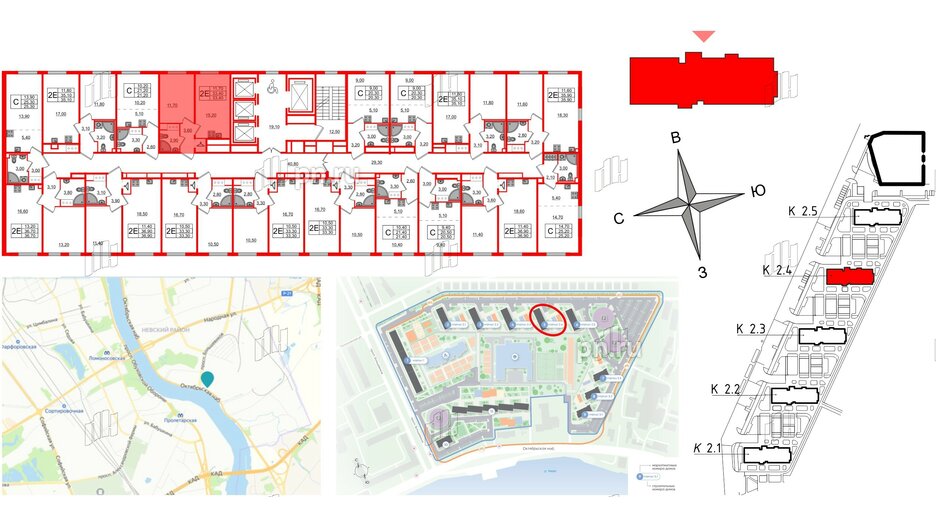 Квартира в ЖК Октябрьская Набережная ЖК, 1 комнатная, 33.4 м², 18 этаж