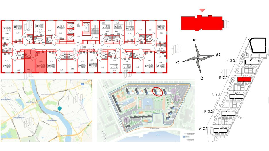 Квартира в ЖК Октябрьская Набережная ЖК, 1 комнатная, 36.9 м², 24 этаж