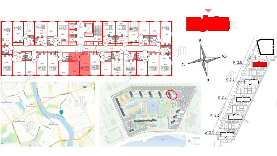 Квартира в ЖК Октябрьская Набережная ЖК, 1 комнатная, 33.3 м², 24 этаж