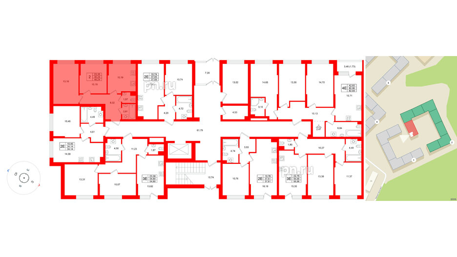 Квартира в ЖК «Охтинские высоты», 1 комнатная, 37.09 м², 1 этаж