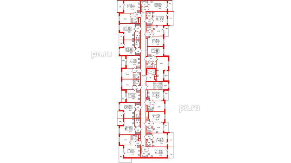 Квартира в ЖК «Парадный ансамбль», студия, 24.22 м², 4 этаж