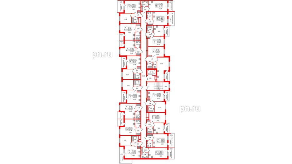 Квартира в ЖК «Парадный ансамбль», студия, 24.42 м², 5 этаж