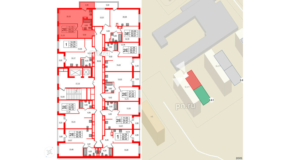 Квартира в ЖК ЦДС Parkolovo, 1 комнатная, 43.09 м², 15 этаж