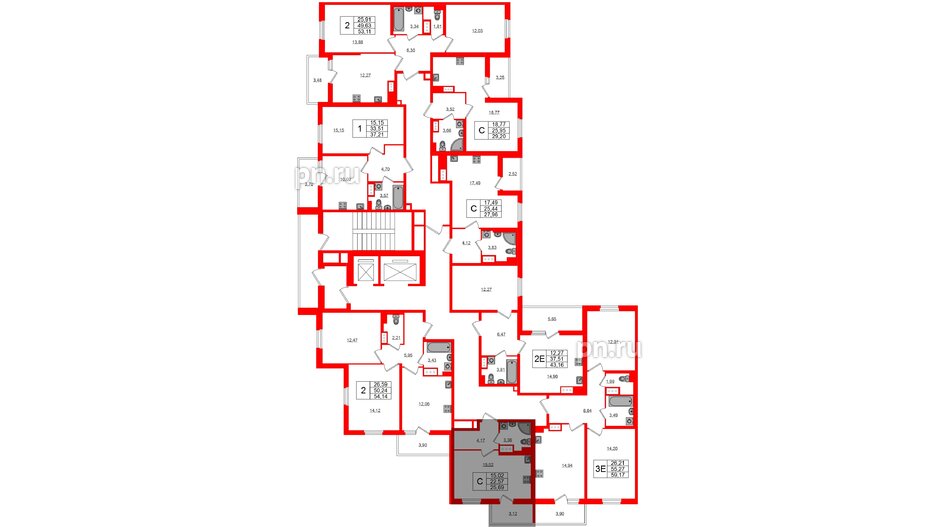 Квартира в ЖК ПАТИО. Уютный квартал., студия, 22.57 м², 3 этаж