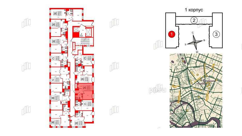 Апартаменты в ЖК iD Polytech, 1 комнатные, 29.21 м², 8 этаж