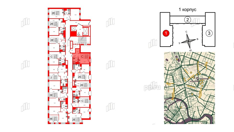 Апартаменты в ЖК iD Polytech, студия, 22.62 м², 4 этаж