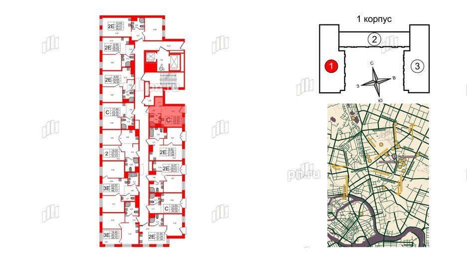 Апартаменты в ЖК iD Polytech, студия, 22.62 м², 5 этаж