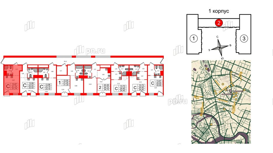 Апартаменты в ЖК iD Polytech, студия, 21.74 м², 6 этаж