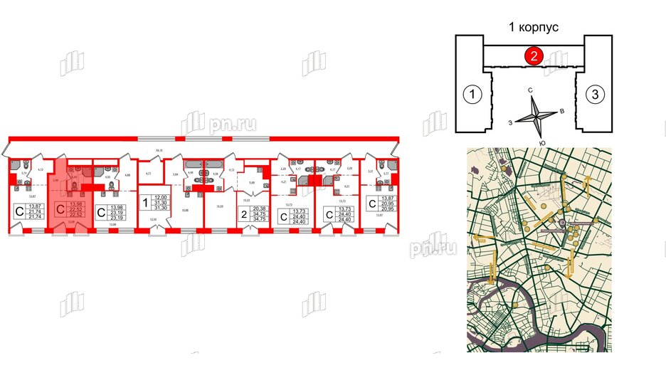 Апартаменты в ЖК iD Polytech, студия, 22.52 м², 4 этаж