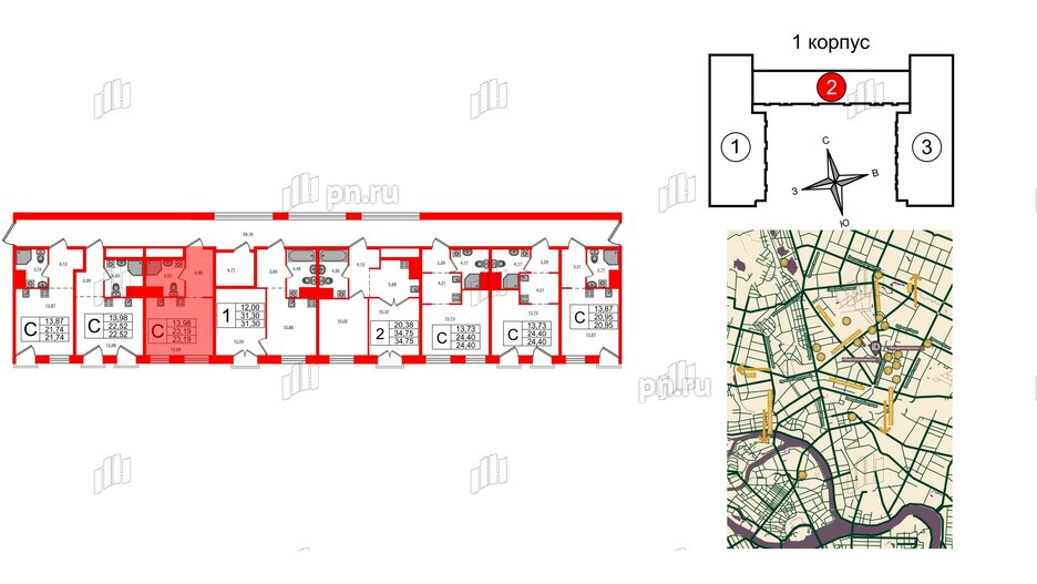 Апартаменты в ЖК iD Polytech, студия, 23.19 м², 6 этаж