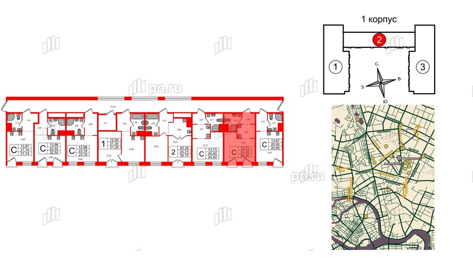 Апартаменты в ЖК iD Polytech, студия, 24.4 м², 6 этаж