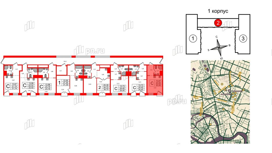 Апартаменты в ЖК iD Polytech, студия, 20.95 м², 4 этаж