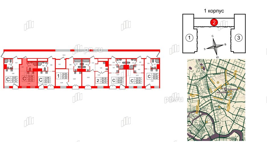 Апартаменты в ЖК iD Polytech, студия, 22.52 м², 7 этаж