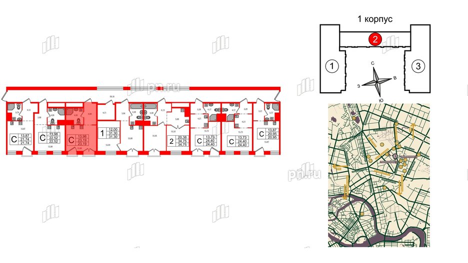 Апартаменты в ЖК iD Polytech, студия, 23.19 м², 5 этаж