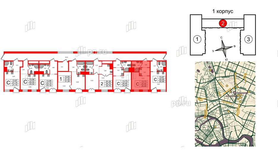 Апартаменты в ЖК iD Polytech, студия, 24.4 м², 9 этаж