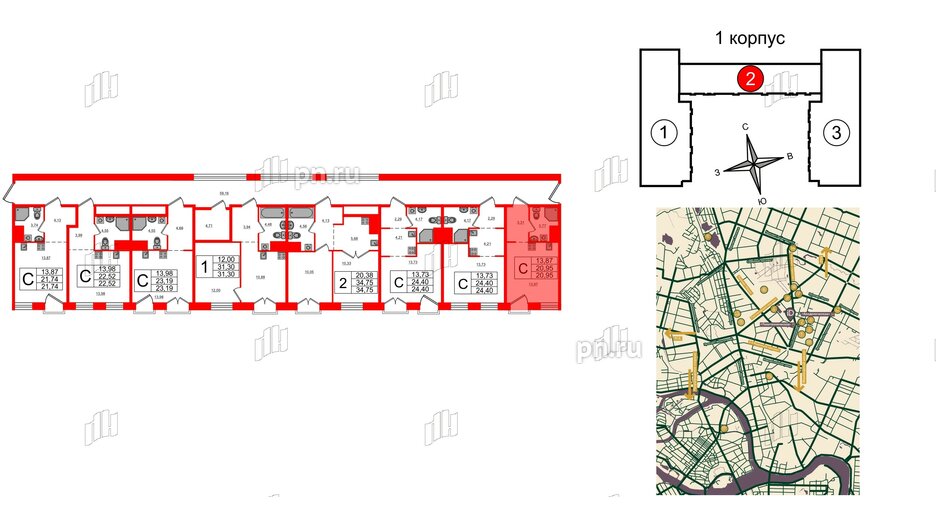 Апартаменты в ЖК iD Polytech, студия, 20.95 м², 9 этаж