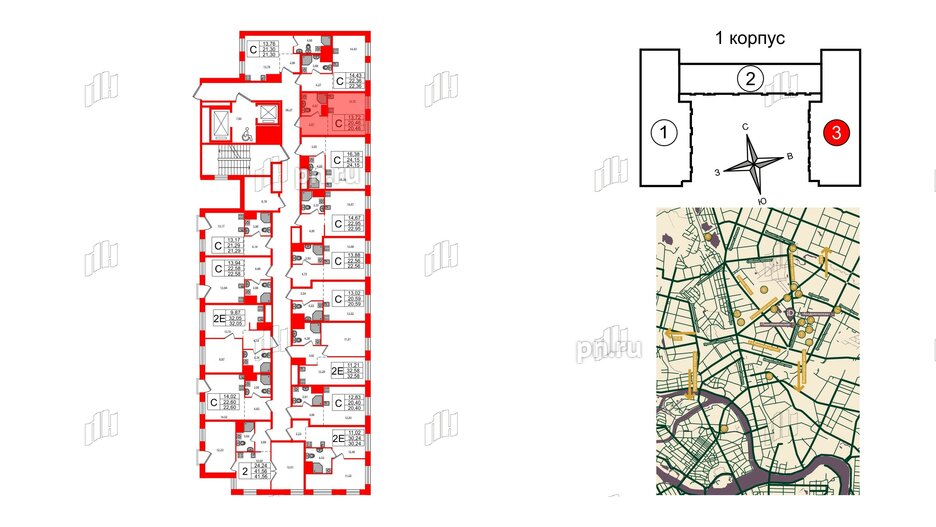 Апартаменты в ЖК iD Polytech, студия, 20.46 м², 7 этаж