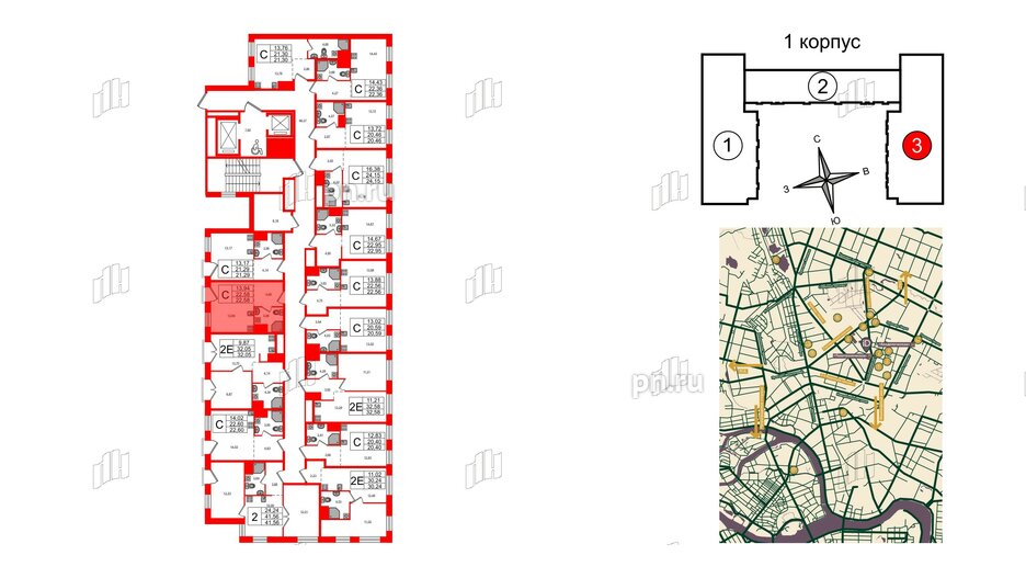 Апартаменты в ЖК iD Polytech, студия, 22.58 м², 4 этаж