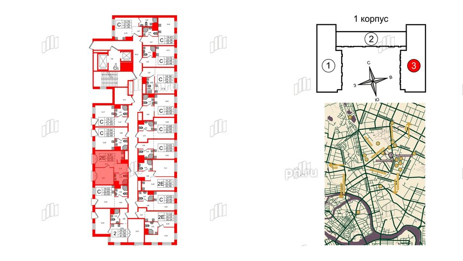 Апартаменты в ЖК iD Polytech, 1 комнатные, 32.05 м², 8 этаж