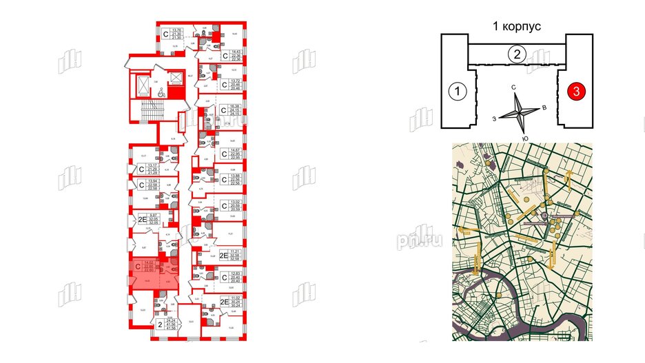 Апартаменты в ЖК iD Polytech, студия, 22.6 м², 4 этаж