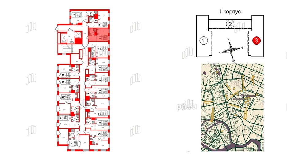 Апартаменты в ЖК iD Polytech, студия, 20.46 м², 4 этаж