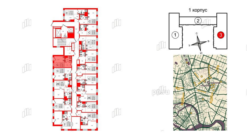 Апартаменты в ЖК iD Polytech, студия, 21.29 м², 7 этаж