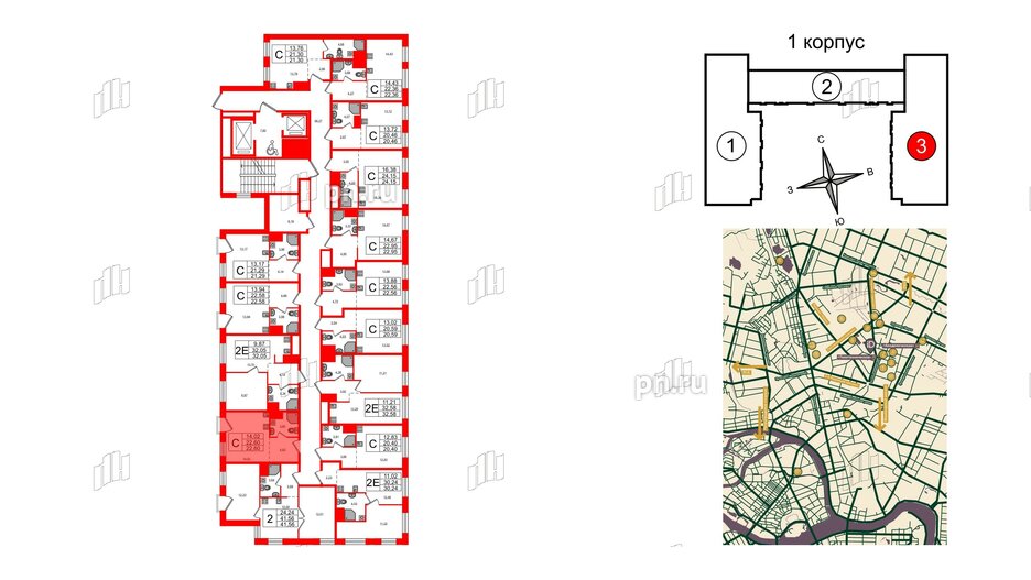 Апартаменты в ЖК iD Polytech, студия, 22.6 м², 9 этаж